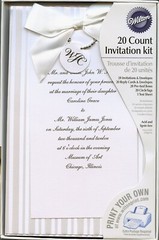 20 Wilton White Wedding Invitation Kits «Simple Yet Elegant» with Relay Cards
