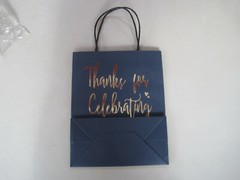 Medium Size Gift Bags – Gold Foil – Welcome Black or Thank You Navy