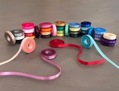 Roll-up 3/8″ PICOT Feathered DOUBLE FACE SATIN POLYESTER Ribbon CHOOSE YARDS