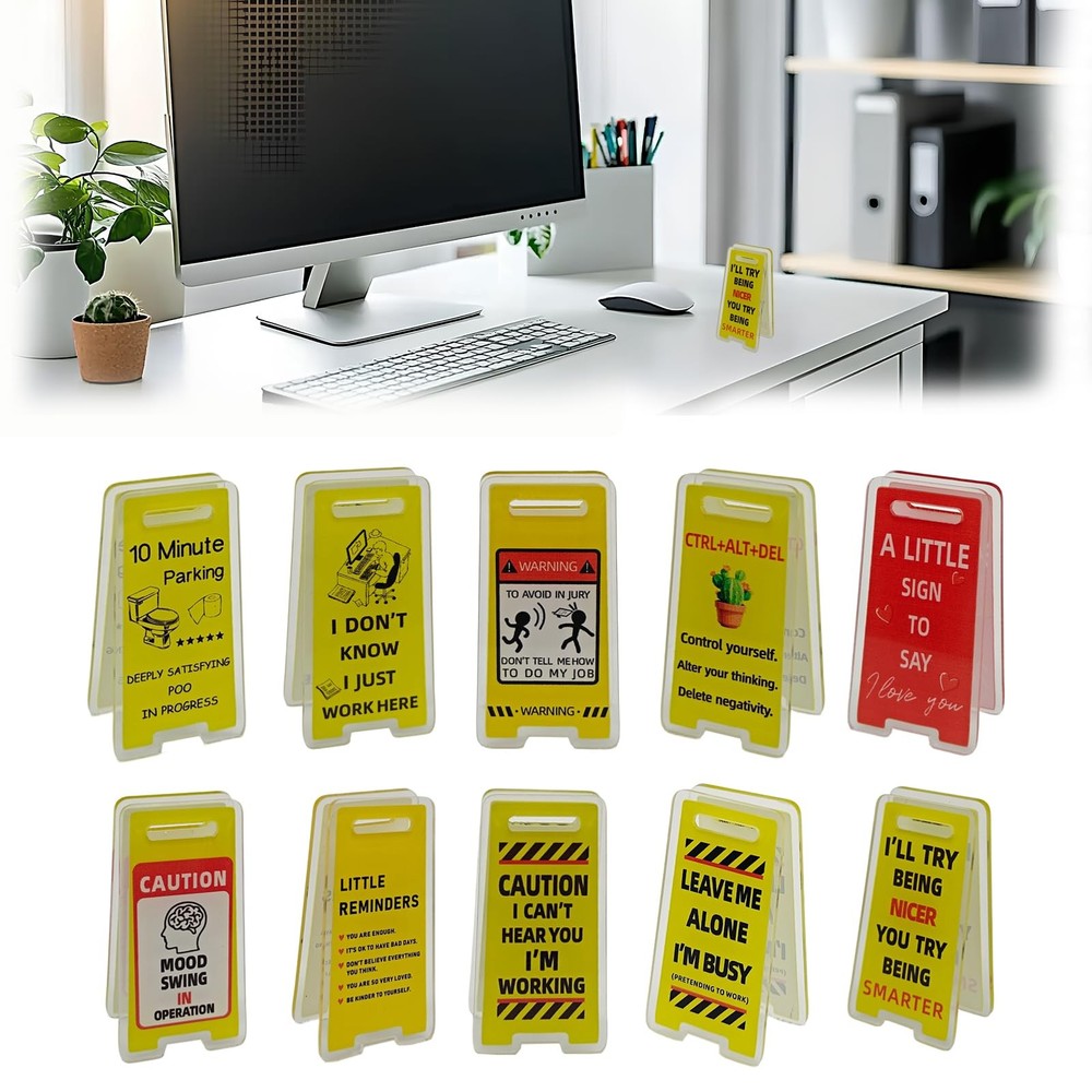 10 Pack Note Holder Clips Funny Sticky (12 x 18) inch, Yellow