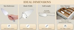 2 PCS Cake Pie Server Set, Stainless Steel Serrated Pastry Servers with Single