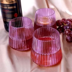 Lueumxc 40 Pack Plastic Ribbed Wine Glasses, 14Oz Origami 14oz-purple-40pack
