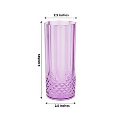 6 PURPLE 14 oz Crystal Plastic DRINKING GLASSES Party Events Disposable