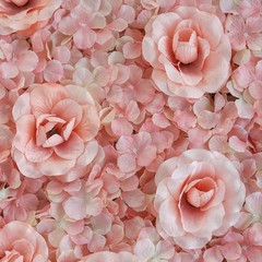 4 Blush Silk Roses Hydrangea 11 sq ft UV Protected Backdrops Vertical Panels