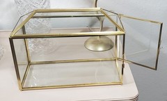Glass Rectangle Card Box Hinged Lid Great To Secure Cards