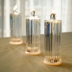 3 Warm White 6″ Battery Operated Diamond Light Pillar LED CANDLES Party Events