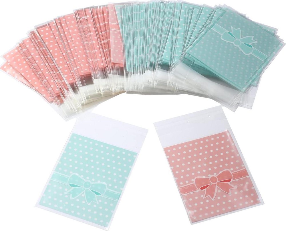 200 Pcs Self Adhesive Cellophane Bags, Resealable Cookie Treat Bags Gift Giving