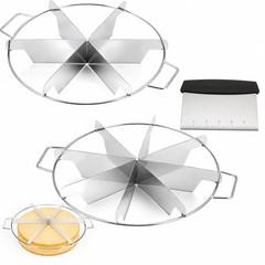 2-Pack Stainless Steel Pie & Cake Slicer Set, 10-Inch 6-Slice & 8-Slice Cutter w