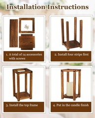 Rustic Wooden Lantern Centerpieces 16pcs Wedding Party Table Decor Flameless LED