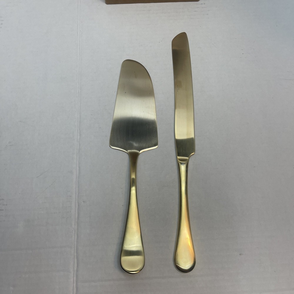 West Elm Gold 13″ Cake Knife and 11 1/4″ Server 2 Pieces