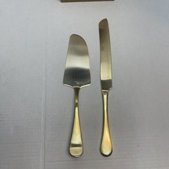 West Elm Gold 13″ Cake Knife and 11 1/4″ Server 2 Pieces