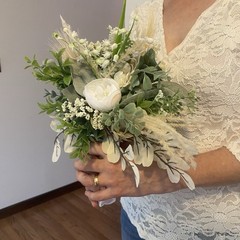 Beautiful Bridal Wedding Bouquet Lovely Budget Friendly Faux Florals White Green