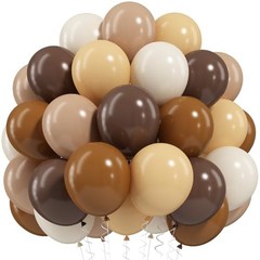 Brown Balloons, 50 PCS 12 Inch Double Stuffed Dark Light Brown Brown Nude