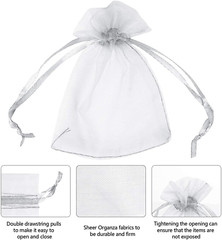 Bolsas De Organza Para Regalos Y Dulces 100Pc Ideal Para Bodas Fiestas Y Navidad