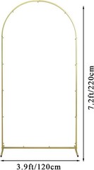Versatile Gold Metal Wedding Arch 7.2×3.9FT – Perfect for Indoor/Outdoor Events