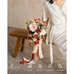 Terracotta Bridal Bouquet Artificial Flowers Wedding Decor Photoshoot Keepsake
