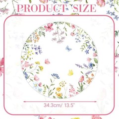 50PCS Floral Disposable Paper Placemats Watercolor Butterfly & Wildflower