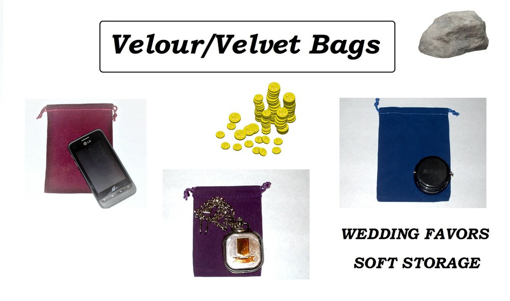 High Quality, Velour/Velvet Bags. Wedding Favors, Phones. Many sizes and Colors
