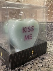 Candy Heart Kiss Me Candle- Flameless Real-Flame Romantic Battery Fresh Mint