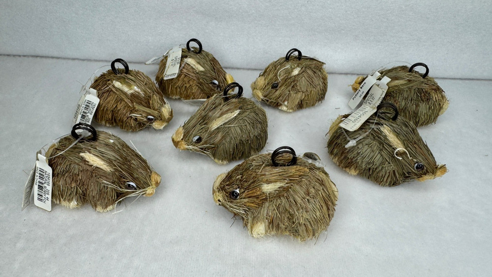8 Pottery Barn Natural Straw Bunny Rabbit Place Card Holders Spring New w/ Tags