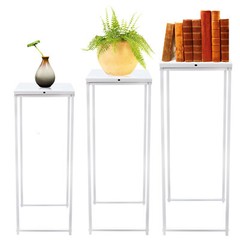 White Wedding Flower Stand Floral Decor Vase Floor Column Stand Sets of 3