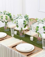 4pcs Fake Hydrangea with Vase -3D Real Touch Faux Hydrangea Flowers and White