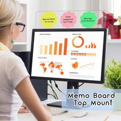 Zonon 4 Pieces Monitor Memo Board, 28.8 x 7.8 cm or 11.3 x 3 inches, Clear