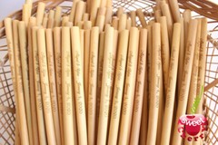 100 PERSONALIZED Bamboo Straws, Reusable straw, Wedding straws, Wedding favors