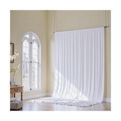 50ft x 14ft White Backdrop Curtains for Parties, Silky Photography Backdrop W…