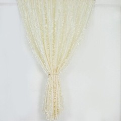 8 ft x 8 ft IVORY Leaf Petal Taffeta Backdrop Drape CURTAIN Panel Party