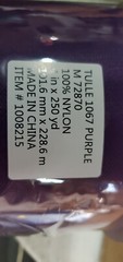 Tulle Spool 1067 Purple Spools 100% NYLON (6 PACK 4″ x 250yd EACH) NEW