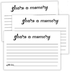 50 Share a Memory Cards, Going Away Party Decorations Funeral Guest black