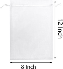 25 Pcs 8×12 Inch Mesh Drawstring Organza Bags for Favors Merchandising Gifts