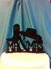 Western Boot Hat MR & MRS Wedding Cake Topper MADE In USA…..Ships from USA