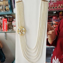 Indian Wedding Groom Pearl Necklace,Sherwani Mala,Three and Five Layer Mala