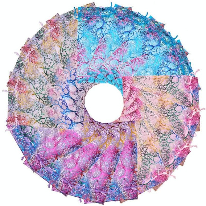 100P Coralline Sheer Organza Gift Bags Candy Jewelry Pouches Wedding Party Favor