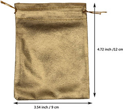 Pack of 100 3.54″X4.72″ Heavy Duty Gold Drawstring Organza Jewelry Pouches Weddi