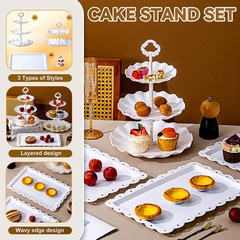 10 PCS Plastic Cake and Cupcake Stand Set, Cupcake Stand Holder, Dessert Table
