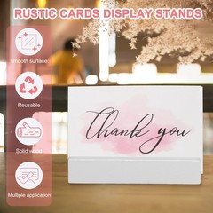 8Pcs, Wood Place Card Holders for Food Signs White