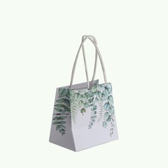 25 EUCALYPTUS Square 3″ x 3″ Favor BOXES Floral Printed Candy Holders Events