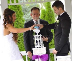 The Wedding Day in White Unity Sand Ceremony Hourglass by Heirloom Hourglass