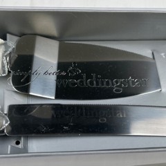 Simply Better Weddingstar White Cake Knife and Server Set SKU 4465