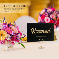 12 Pack- Gold Foil Reserved Signs for Wedding and Restaurant Tables with Stand a