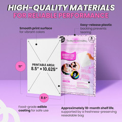 paper2eat Frosting Sheets Premium 8.5“ x 11“ – 3 Count – White Edible Icing Shee