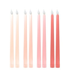 8 PINK 11″ tall LED Mixed Flameless Taper Candles Lights Wedding Centerpieces