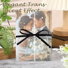 Pearl Wedding Invitation Kit W/ Vellum Jackets Ribbon & Pearl Stickers 50 Sets