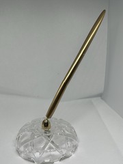 Vintage Y2K Gold PEN & Crystal STAND Set For Wedding Guestbook Hortense B Hewitt