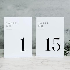 White Wedding Table Numbers 1-15 with Stands, 5×7 White Acrylic Table Numbers…