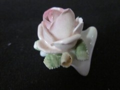 Lot of 10 Handarbeit Germany Porcelain Pink Cabbage rose Place card holders