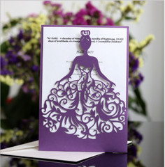 10PCS Laser Cut Party Invitations Sweet 16, Wedding, Quinceanera Party Card